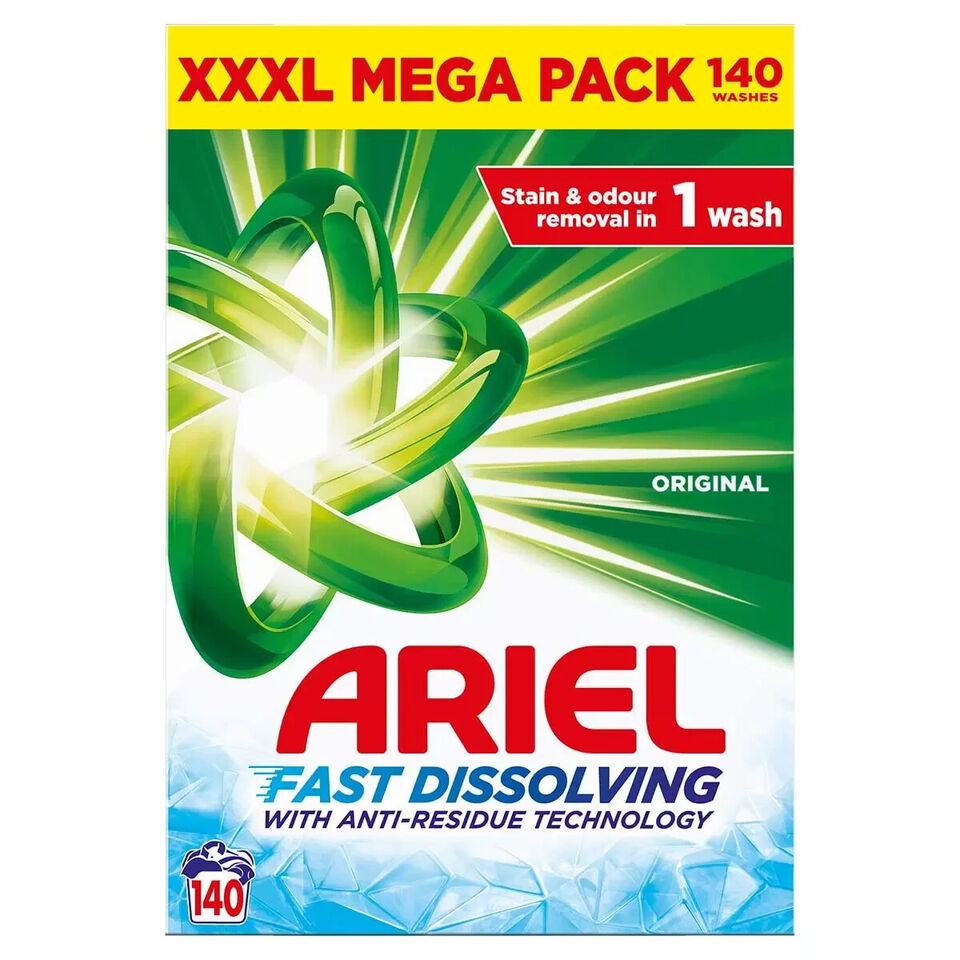 Ariel Washing Powder 140 Washes Fast Dissolving even in Cold Wash