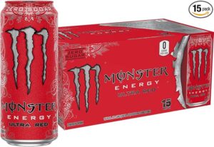 Click image to open expanded view Monster Energy Ultra Red, Sugar Free Energy Drink, 16 Ounce (Pack of 15)